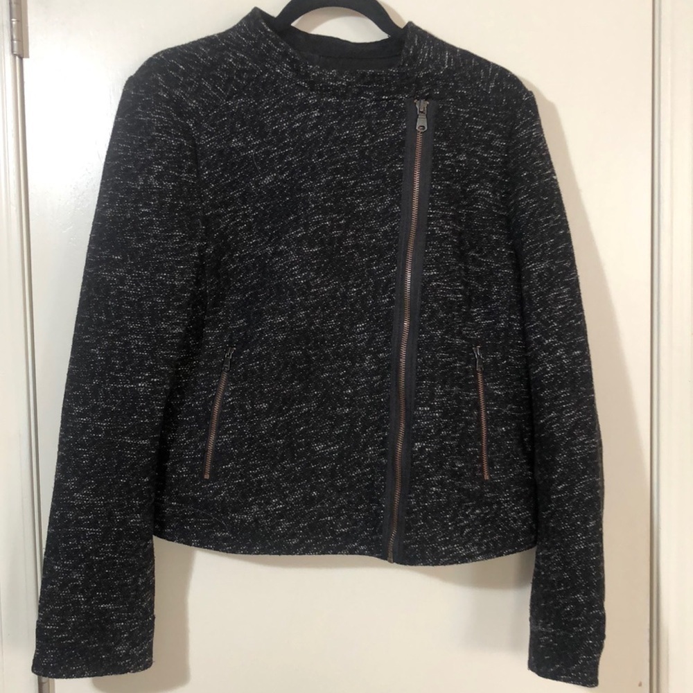 Gap L-Side Zip Black & White Lined Jacket